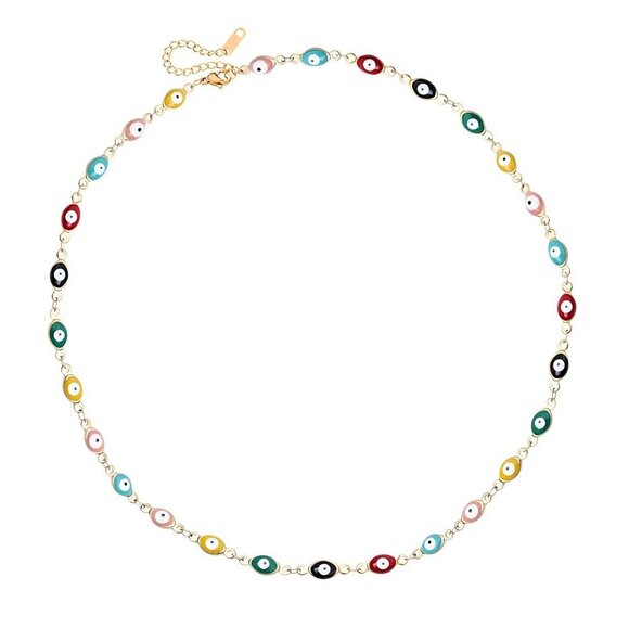 INTENSITY Jewelry - NEW 18K GOLD PLATED STAINLESS STEEL "EVIL EYES" NECKLACE, INTENSITY